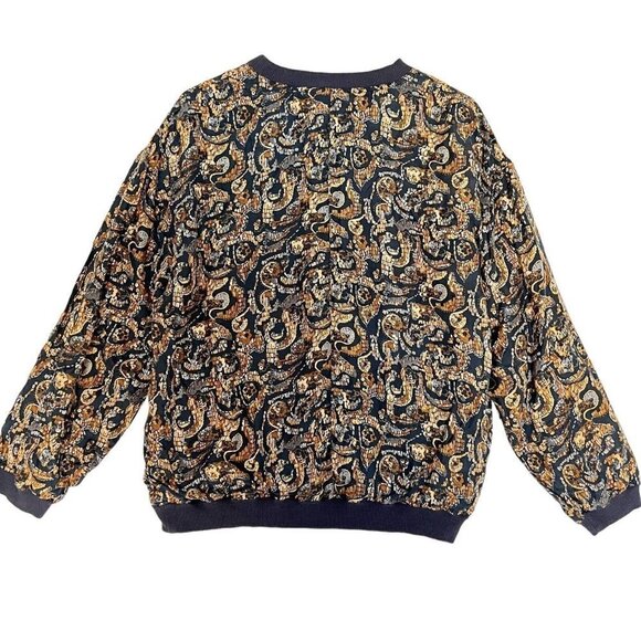 Carole Little Sport Womens Silk Sequin Sweater‎ Size 6 Glam Sparkle Disco Party - Picture 6 of 8